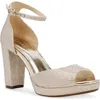 Anne Klein Women's Vista Embellished Platform Dress Sandals In Light Gold Crysal