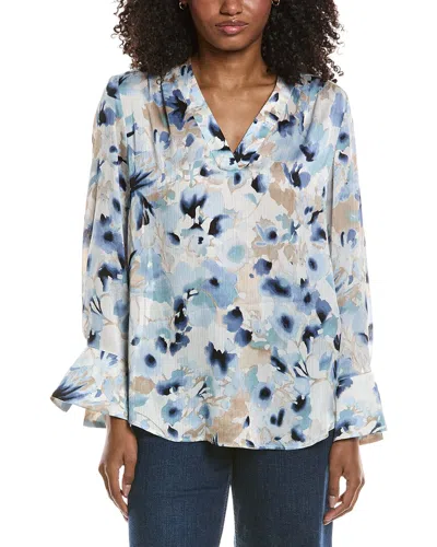 Anne Klein V-neck Blouse In Multi