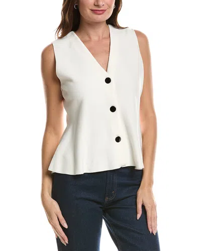 Anne Klein V-neck Peplum Vest In Metallic