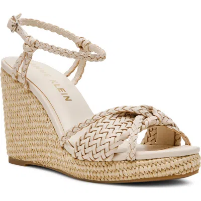 Anne Klein Vow Braided Wedge Sandal In Brown