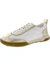 Anne Klein Walkon Womens Faux Leather Lace-up Casual And Fashion Sneakers In White
