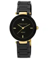 Anne Klein Watch, Women's Diamond Accent Black Ceramic Bracelet 33mm Ak-1018bkbk In No Color