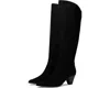 Anne Klein Wei Boots Women's Black Pointed Toe Side Zip Block Heel Jobb486 In Animal Print