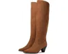 Anne Klein Wei Boots Women's Brown Suede Ankle Zip Knee High Jobb1249 In Brown