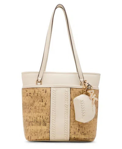 Anne Klein Whipstitch Medium Tote Bag In White