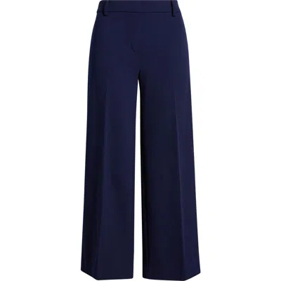 Anne Klein Wide Leg Crop Pants In Blue