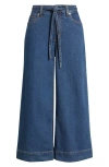 Anne Klein Wide Leg Drawstring Jeans In Blue