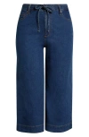 Anne Klein Wide Leg Drawstring Jeans In Blue