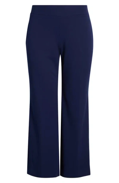 Anne Klein Wide Leg Pull-on Pants In Blue