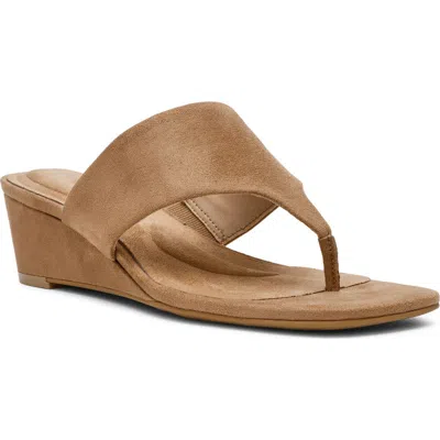 Anne Klein Willing Wedge Sandal In Neutral