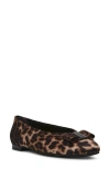 Anne Klein Kalea Pointy Toe Flat In Leopard Satin