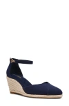 Anne Klein Wilmott Ankle Strap Espadrille Wedge Sandal In Blue