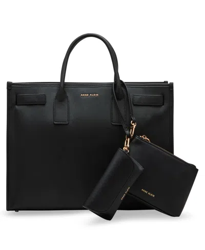 Anne Klein Women's 3 Piece Work Tote Bag Gift Set In Brown