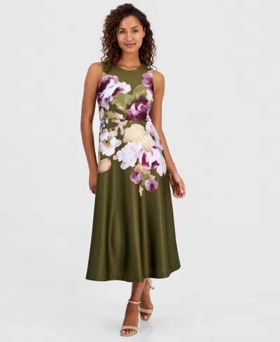 Anne Klein Women's A-line Midi Dress In Multi