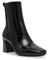 Anne Klein Akalisia Womens Flex Fit Manmade Ankle Boots In Black Crinkle