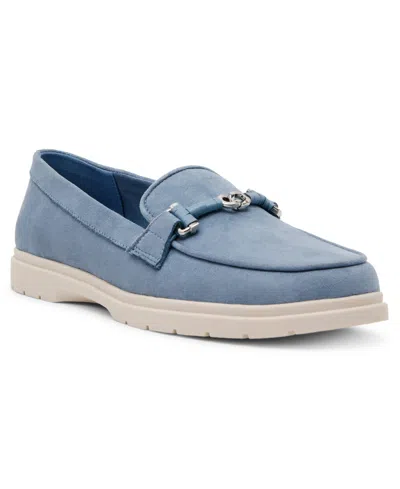 Anne Klein Women's Amara Chain Detail Slip On Loafers In Blue
