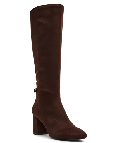 Anne Klein Women's Amerigo Block Heel Tall Boots In Brown
