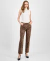 Anne Klein Women's Animal-print Bootcut Pants In Multi