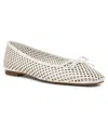 Anne Klein Women's Aspen-p Snip Toe Ballet Flats In White
