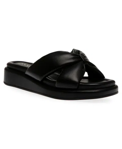 Anne Klein Women's Avenue Footbed Sandals In Black Smooth