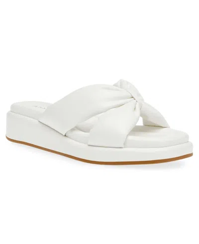 Anne Klein Women's Avenue Footbed Sandals In White Smooth