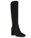 Anne Klein Journey Womens Wide Calf Faux Suede Knee-high Boots In Black Ms