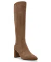 Anne Klein Women's Barnard Block Heel Knee High Dress Boots In Truffle Ms