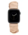 Anne Klein Women's Beige Genuine Leather Scrunchie Band Designed For Apple Watch 42mm (series 1-3 Only) & 44/45 In Blush