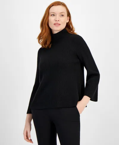 Anne Klein Women's Bell-sleeve Pullover Sweater In Anne Black