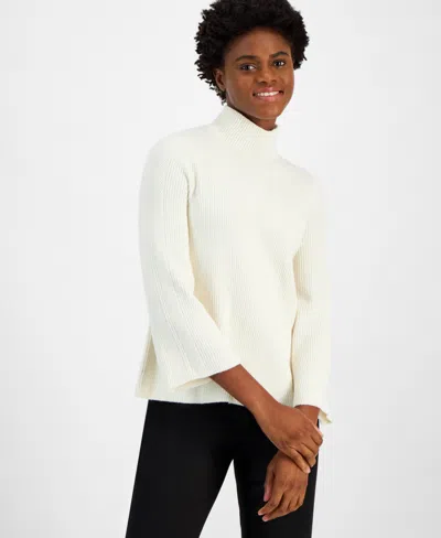 Anne Klein Women's Bell-sleeve Pullover Sweater In Anne White