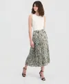 Anne Klein Print Pleated Maxi Skirt In Multi