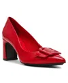 Anne Klein Women's Bentley Buckle Block Heel Pumps In Deep Red
