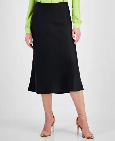 Anne Klein Women's Bias-cut Flared Pull-on Skirt In Anne Black