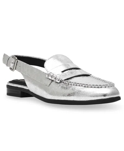Anne Klein Women's Birdie Slingback Mule Penny Loafers In Silver