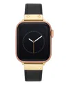 Anne Klein Women's Black Genuine Leather Band Designed For Apple Watch 42mm (series 10) & 38/40/41mm In Black