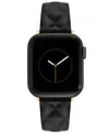 Anne Klein Women's Black Quilted Genuine Leather Band Designed For Apple Watch 42mm (series 1-3 Only) & 44/45/4 In Black