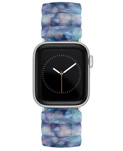 Anne Klein Women's Blue Marbled Acetate Expansion Bracelet Designed For 38/40/41mm Apple Watch