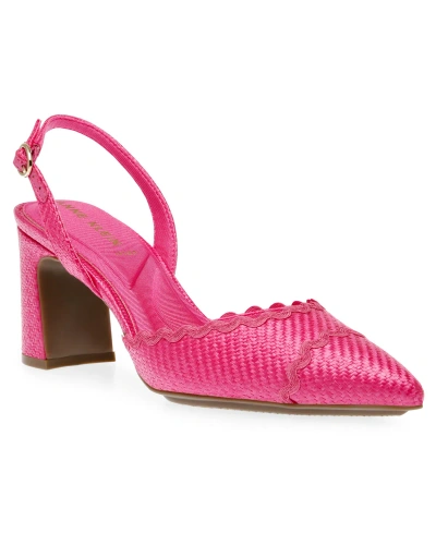 Anne Klein Women's Brandi Pointed Toe Dress Pumps In Pink Raffia