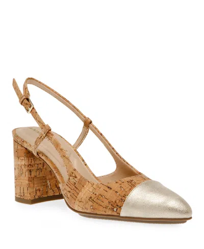 Anne Klein Women's Brooklyn Block Heel Slingback Dress Pumps In Natrl,pltm