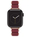 Anne Klein Women's Burgundy Rubberized Link With Rose Gold-tone Alloy Metal Band For Apple Watch 10 38/40/41mm In Burgundy,rose Gold-tone