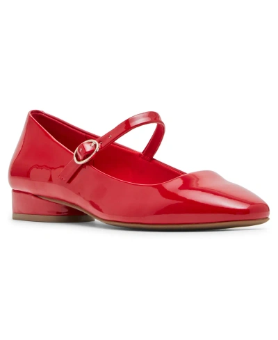 Anne Klein Women's Calgary Mary Janes Square Toe Flats In Red