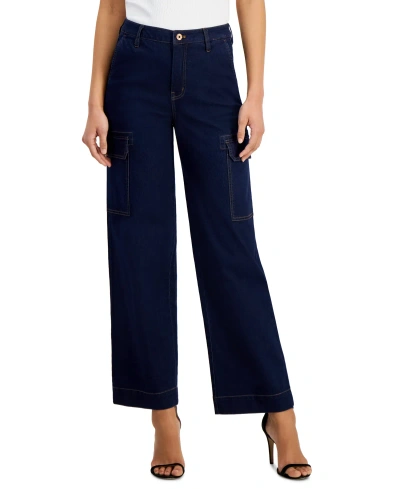 Anne Klein Women's Cargo Trouser Jeans In Metropolitan Wash