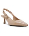 Anne Klein Carmel Pointed Toe Slingback Pump In Nude Patent