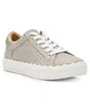 Anne Klein Carrie Crystal Encrusted Knit Sneaker In Metallic