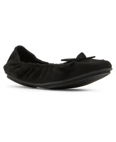 Anne Klein Women's Charity Slip-on Flats In Black Microsuede
