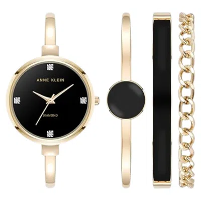 Anne Klein Women's Classic Black Dial Watch In Gold