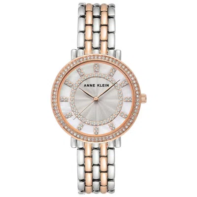 Anne Klein Crystal-bezel 36mm Watch In Gold