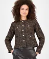 Anne Klein Tweed Jacket In Multi