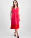 Anne Klein Colorblocked Midi Dress In Pink Group