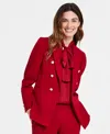 Anne Klein Faux Double Breasted Jacket In Red